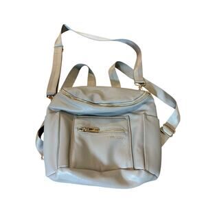 Fawn Design The Original Diaper Bag Gray Vegan Leather Convertible Backpack Tote